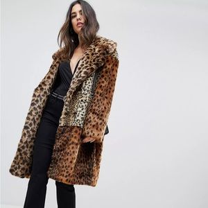 Stunning NYC Leopard Print Faux Fur Coat